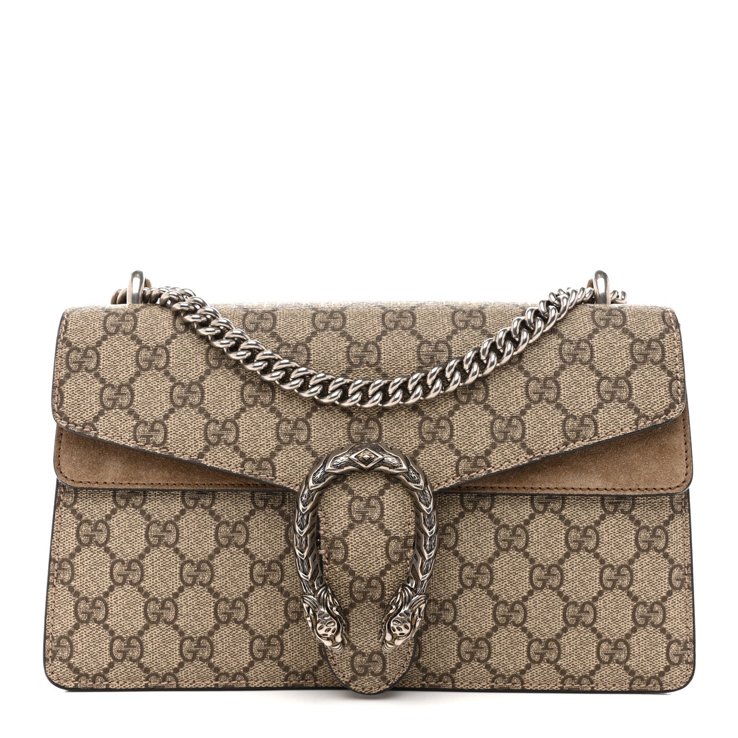 Gucci GG Supreme Monogram Small Dionysus Shoulder Bag Taupe 1 of 10