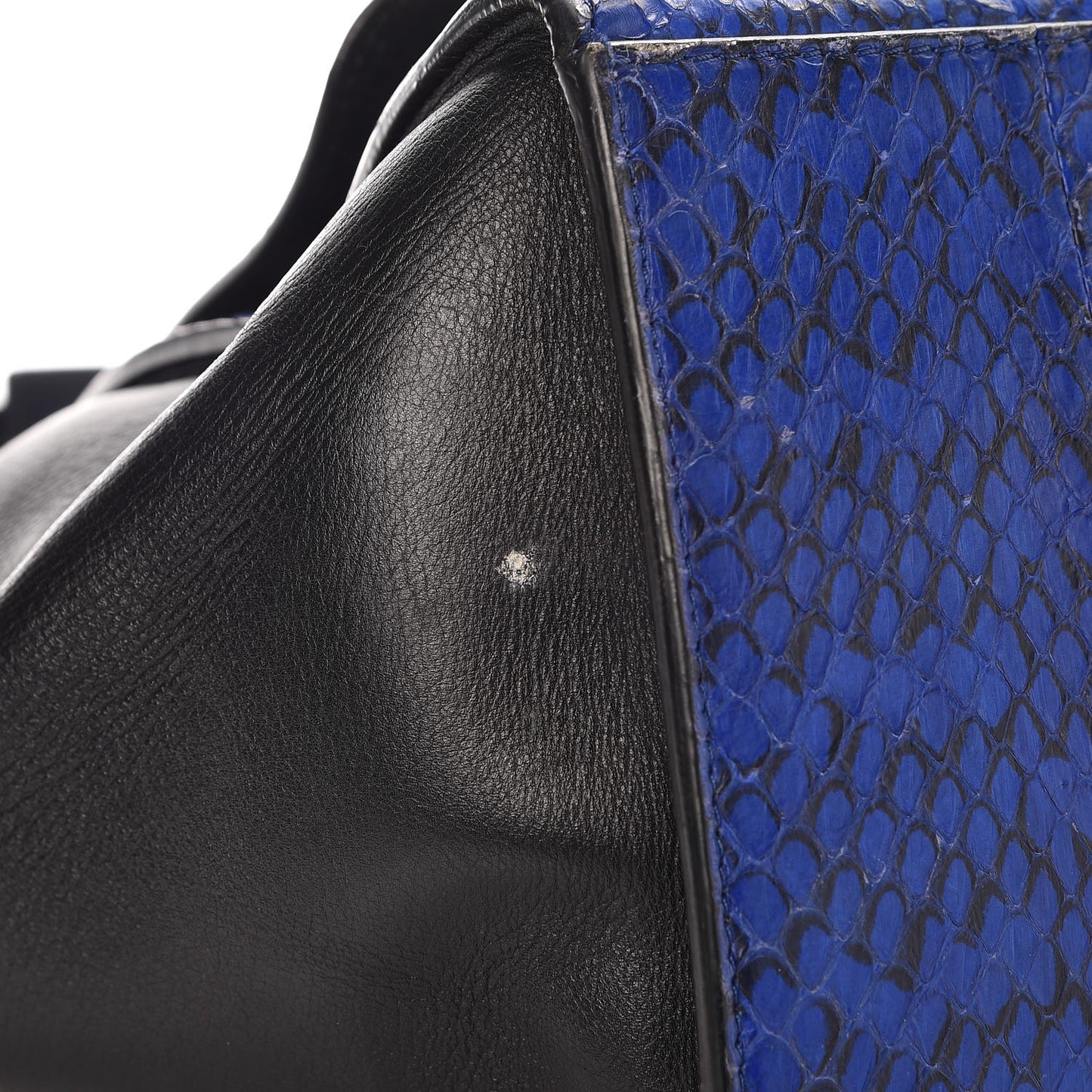 Python Calfskin Medium Trapeze Blue Black