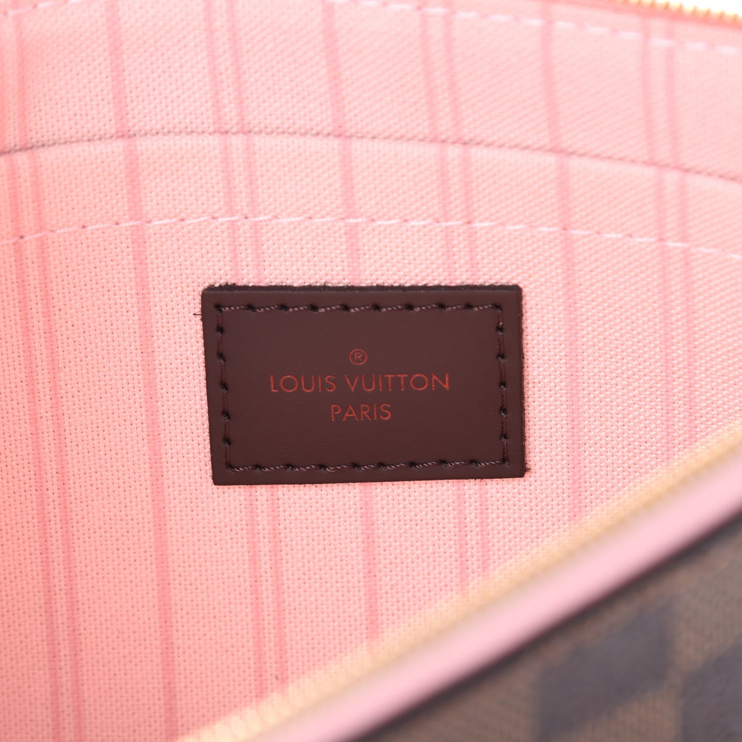 Damier Ebene Neverfull MM GM Pochette Rose Ballerine