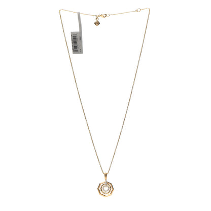 David Yurman 18K Yellow Gold Diamond 16mm Stax Pendant Necklace 3 of 5