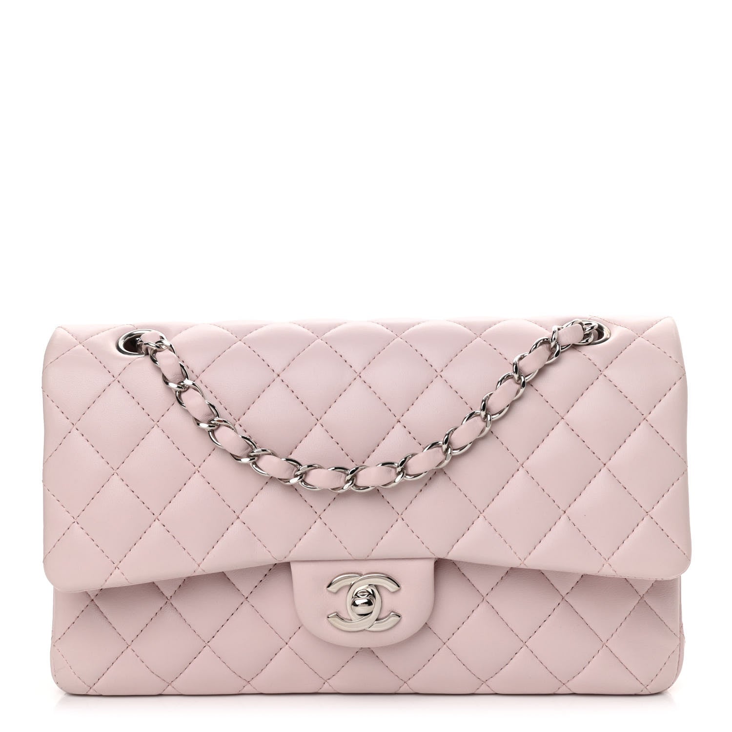 Chanel Lambskin Quilted Medium Double Flap Light Pink 1 of 10