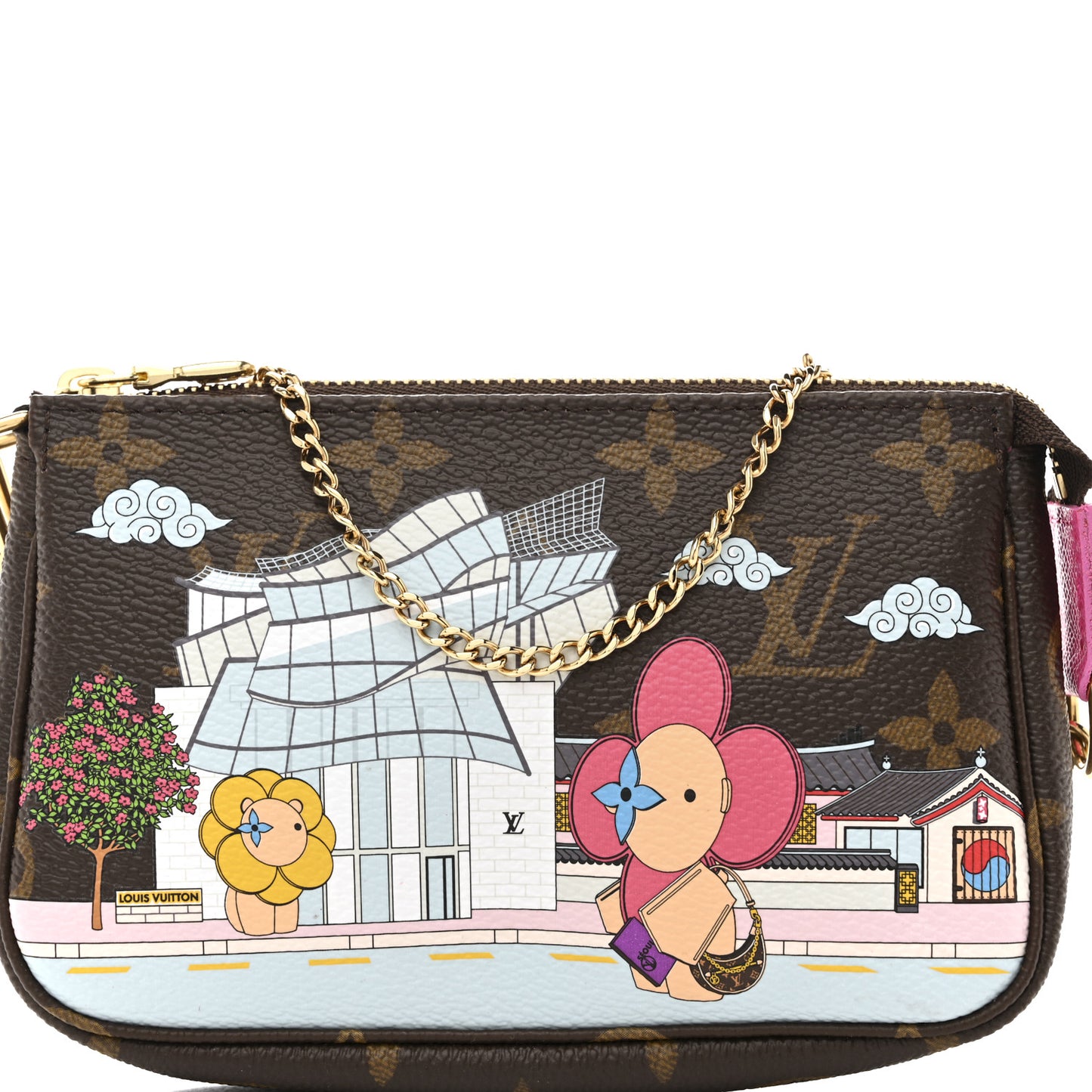 Monogram 2022 Christmas Animation Seoul Mini Pochette Accessories Fuchsia
