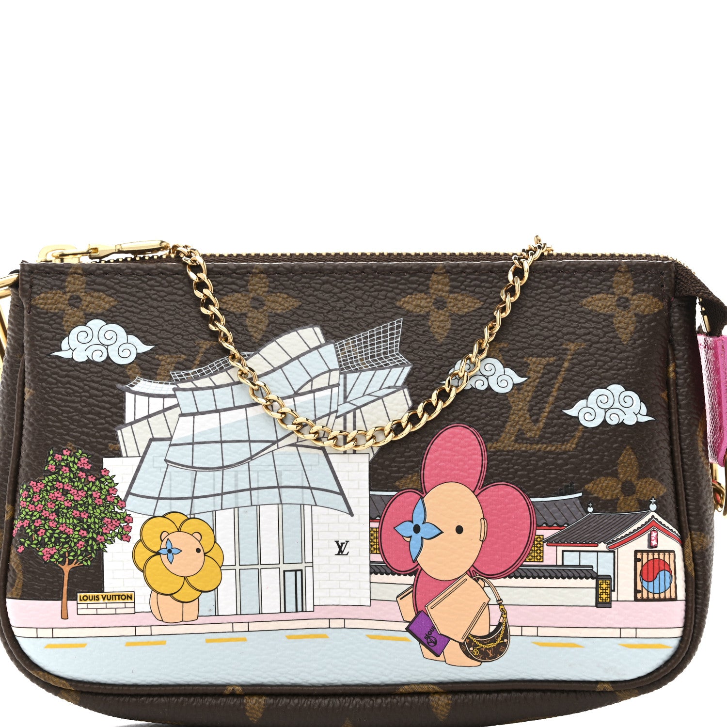 Louis Vuitton Monogram 2022 Christmas Animation Seoul Mini Pochette Accessories Fuchsia 8 of 11