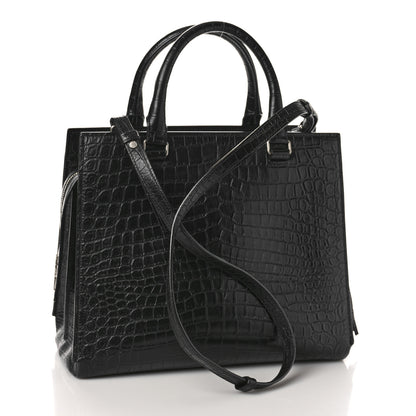 Saint Laurent Crocodile Embossed Small East Side Tote Black 3 of 9