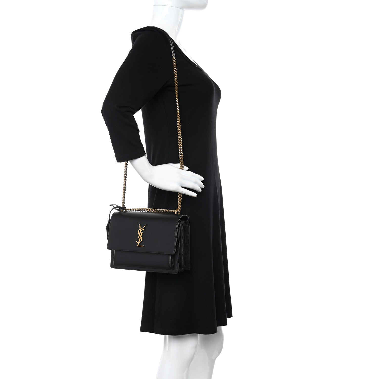 Saint Laurent Calfskin Medium Monogram Sunset Black 3 of 17
