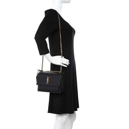 Saint Laurent Calfskin Medium Monogram Sunset Black 3 of 17