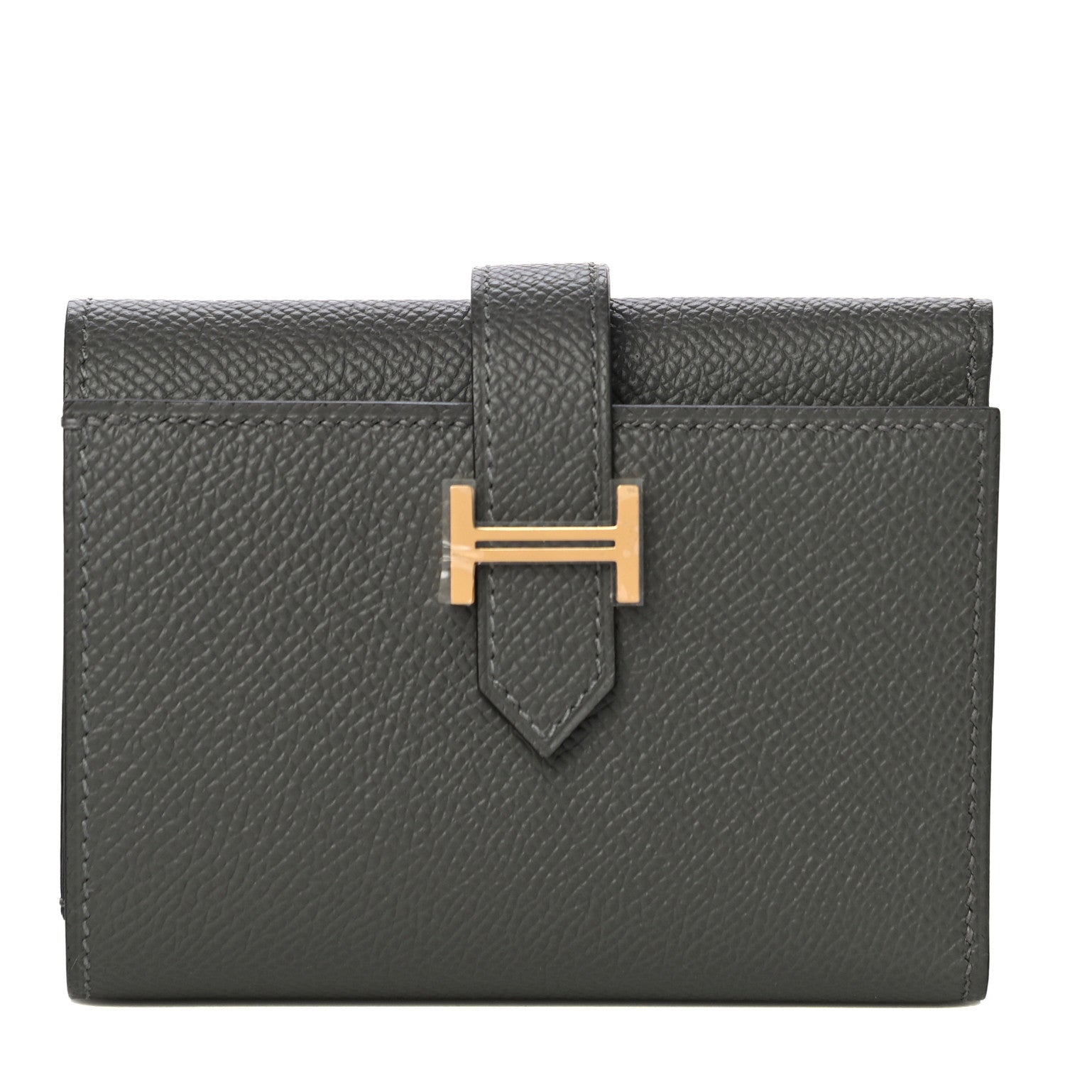 Hermes Epsom Tri-Fold Compact Bearn Wallet Gris Meyer 1 of 10