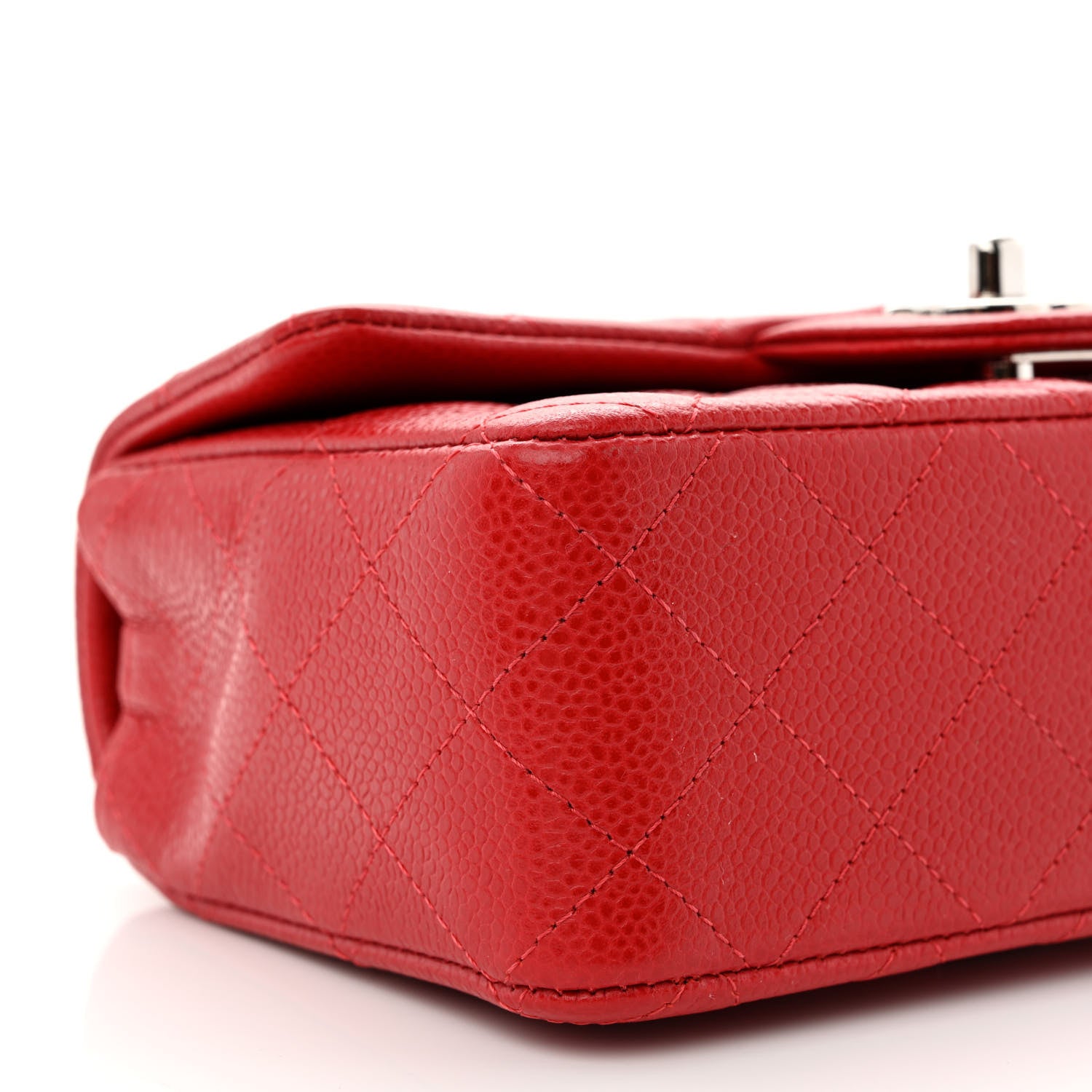Chanel Caviar Quilted Mini Rectangular Flap Red 10 of 11