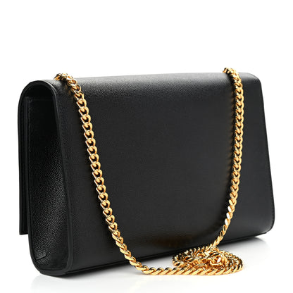 Saint Laurent Grain De Poudre Medium Classic Monogram Kate Satchel Black 2 of 15