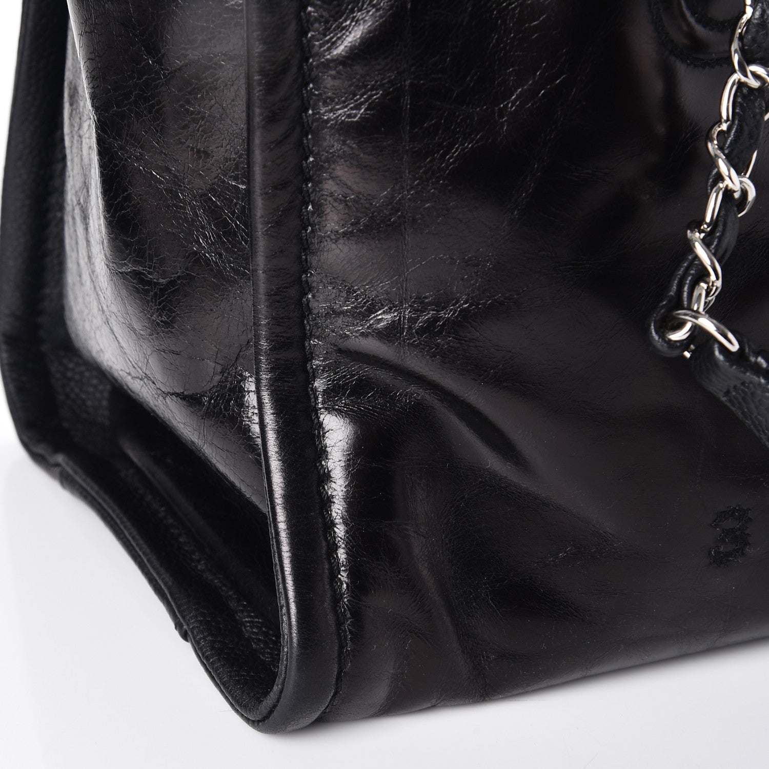 Chanel Glazed Calfskin Small Deauville Tote Black 10 of 11