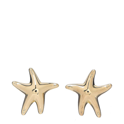 Tiffany 18K Yellow Gold 15mm Elsa Peretti Starfish Earrings 1 of 4