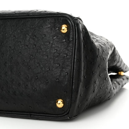 Prada Ostrich Tote Black 10 of 20