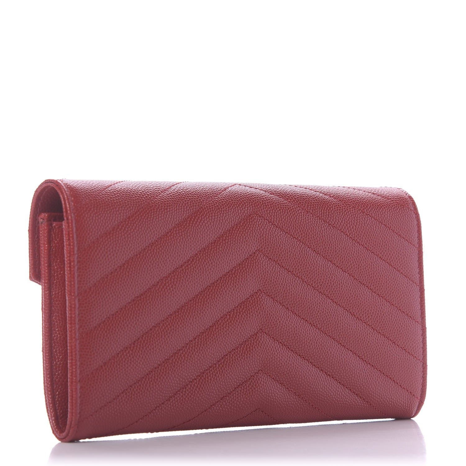 Saint Laurent Grain De Poudre Matelasse Chevron Monogram Flap Wallet Eros 3 of 11