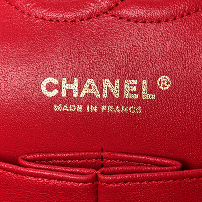 Chanel Lambskin Quilted Medium Double Flap Red 6 of 10