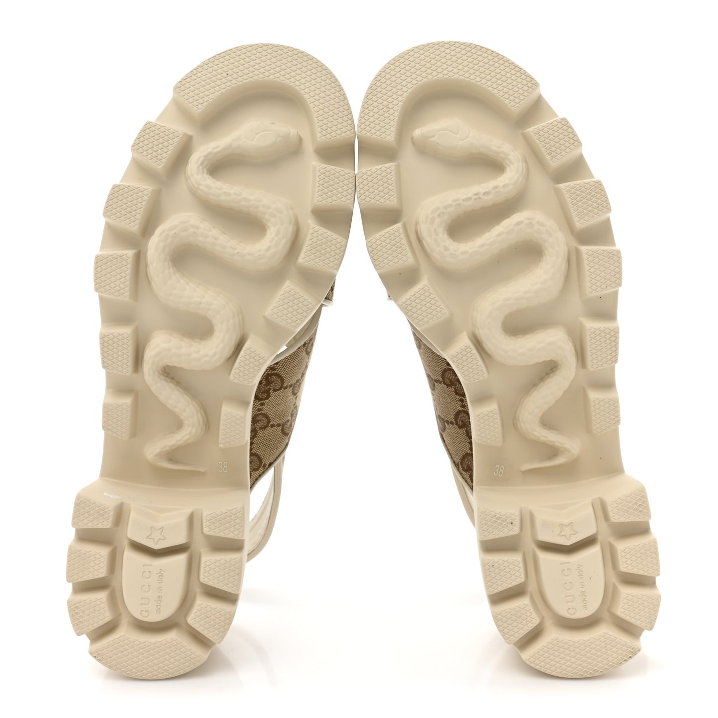 Monogram Granada Kid Trip 40/72mm Lug Sole Sandals 38 Beige Ebony Mystic White