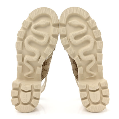 Gucci Monogram Granada Kid Trip 40/72mm Lug Sole Sandals 38 Beige Ebony Mystic White 5 of 11