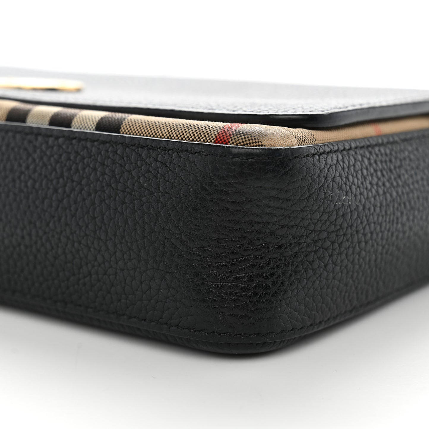 Grainy Calfskin Vintage Check Hampshire Crossbody Black