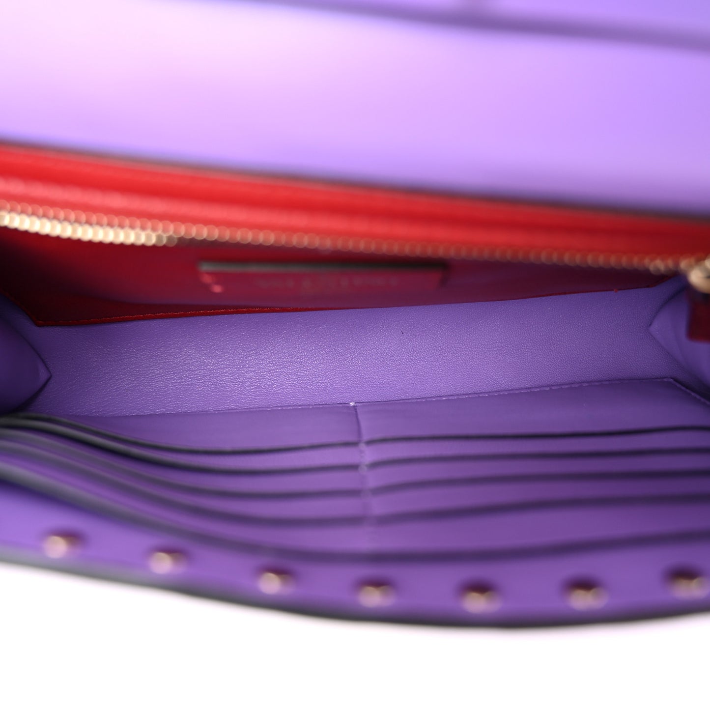 Nappa Rockstud Spike Wallet on Chain Purple