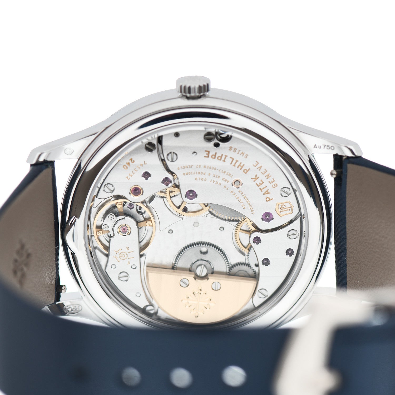 Patek Philippe 18K White Gold Satin Diamond 35mm Calatrava Automatic Watch Midnight Blue 4997/200G 4 of 5