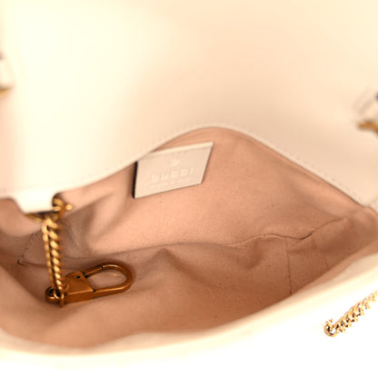 Gucci Calfskin Matelasse Super Mini GG Marmont Shoulder Bag White 5 of 12