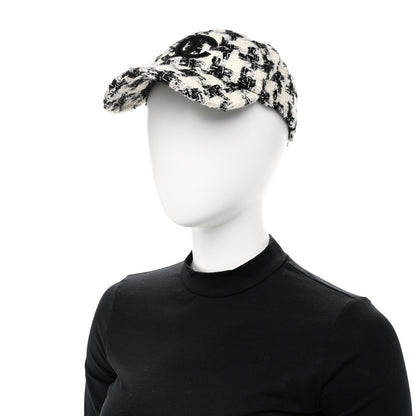 Chanel Metallic Tweed CC Cap Hat M White Black 2 of 9