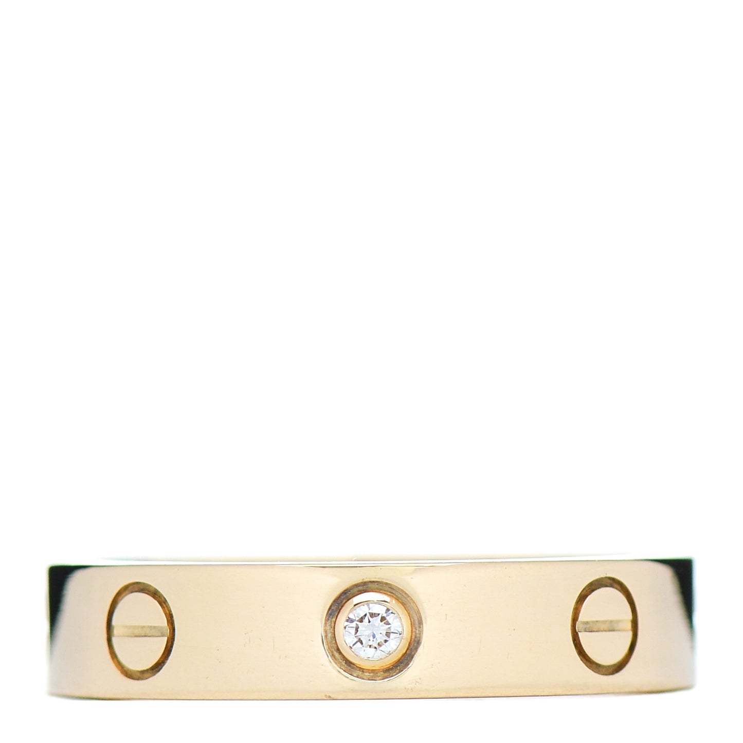 18K Yellow Gold Diamond 4mm LOVE Wedding Band Ring 52 6