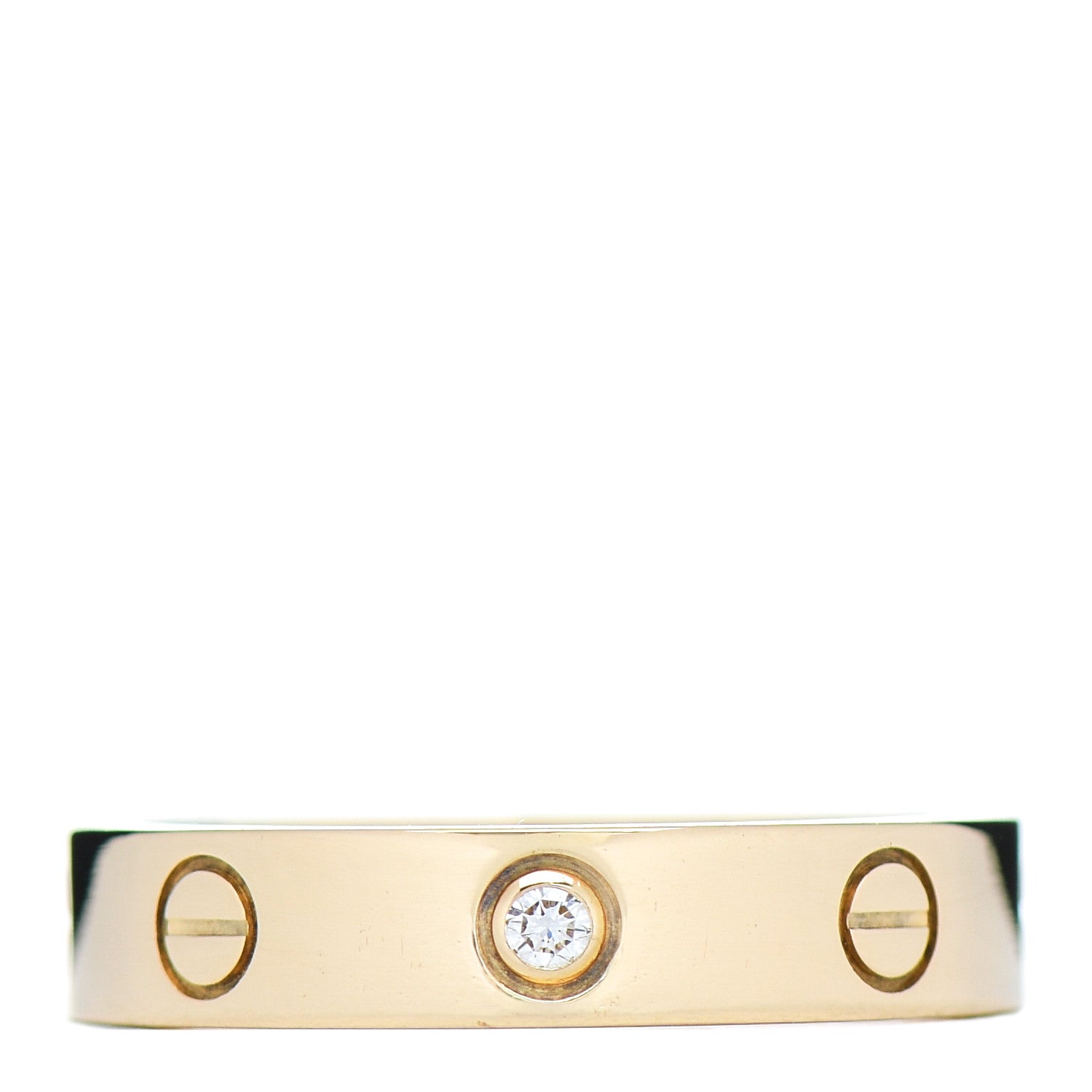 Cartier 18K Yellow Gold Diamond 4mm LOVE Wedding Band Ring 52 6 1 of 5