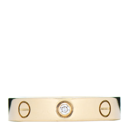 Cartier 18K Yellow Gold Diamond 4mm LOVE Wedding Band Ring 52 6 1 of 5
