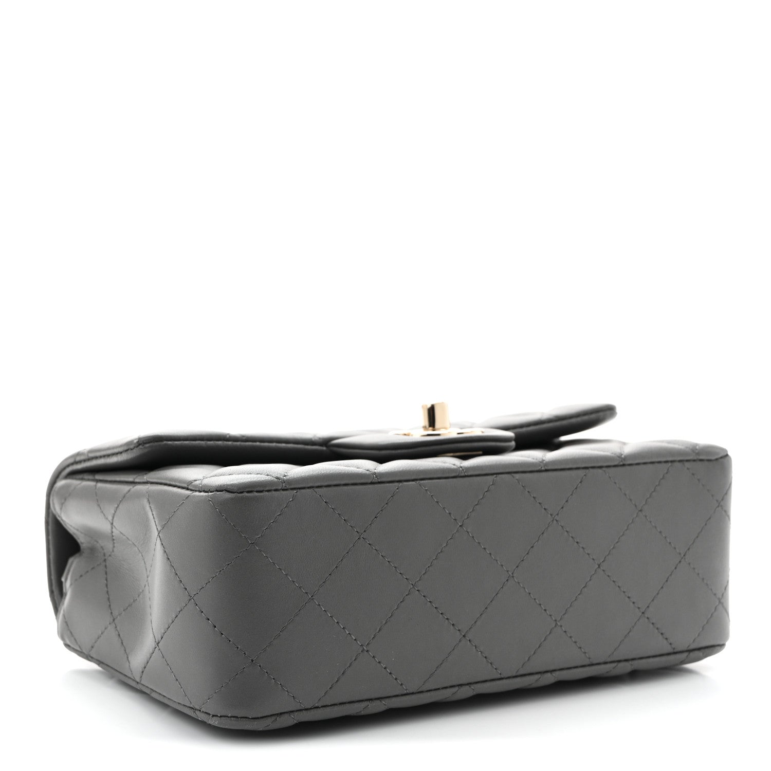 Chanel Lambskin Quilted Mini Rectangular Flap Dark Grey 4 of 12