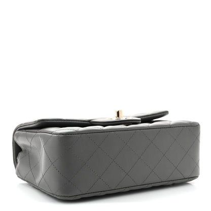 Chanel Lambskin Quilted Mini Rectangular Flap Dark Grey 4 of 12