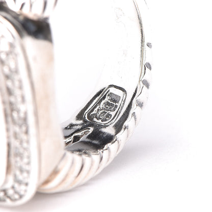 David Yurman Sterling Silver Diamond Chalcedony 11mm Albion Ring 51 5.75 4 of 4