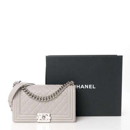 Chanel Caviar Quilted Medium Boy Flap Grey 11 of 11