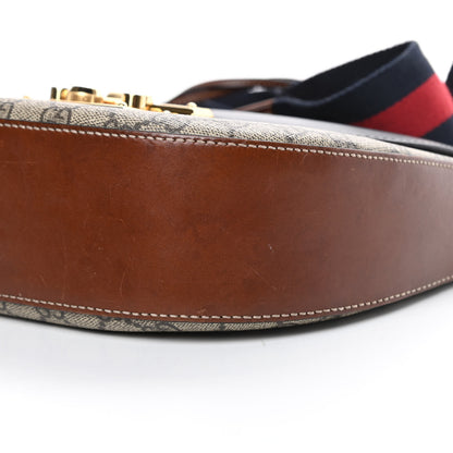 Gucci GG Supreme Monogram Web Medium Padlock Messenger Shoulder Bag Black 10 of 19