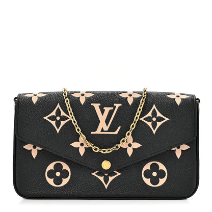 Louis Vuitton Empreinte Monogram Giant Felicie Pochette Black Beige 1 of 12