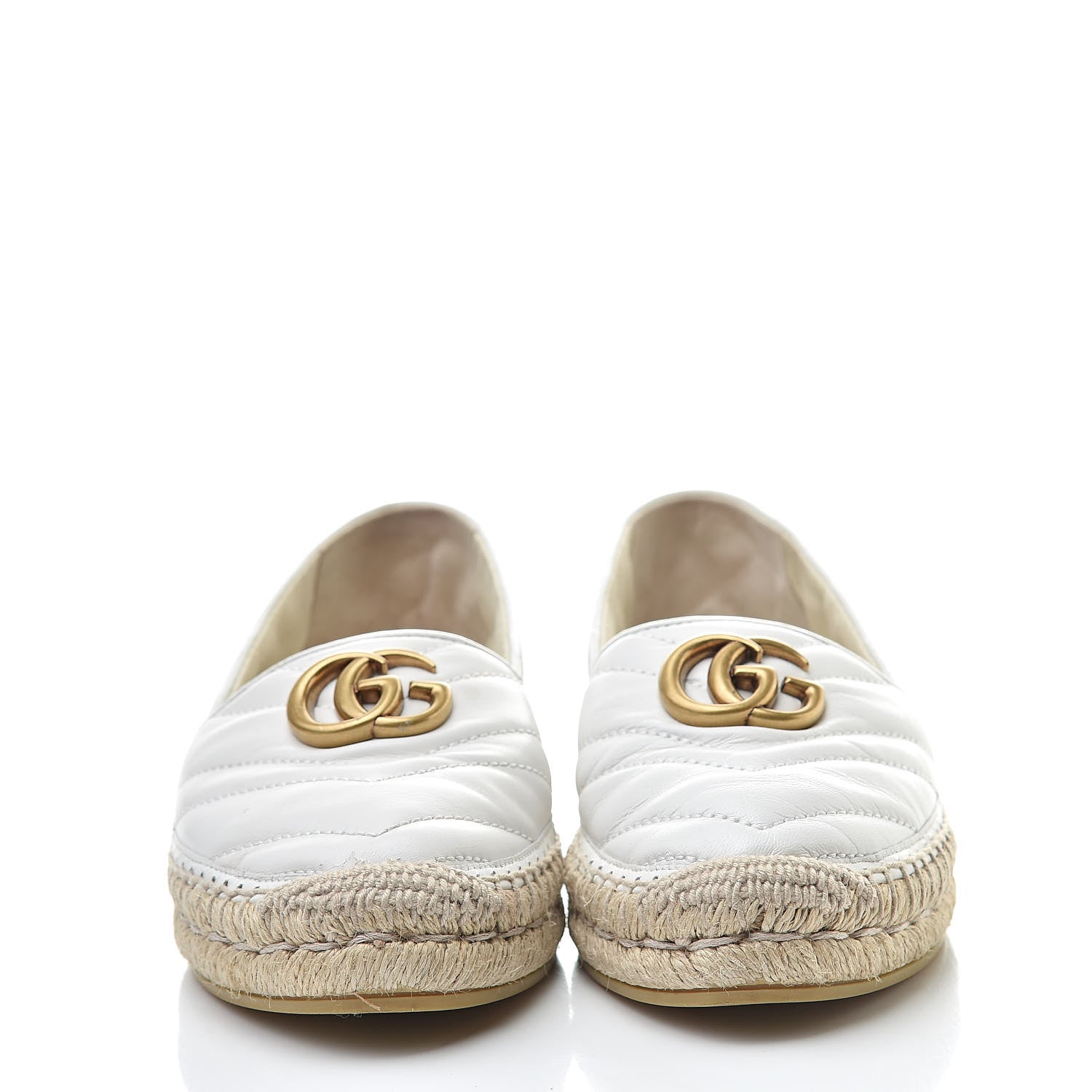 Gucci Nappa Matelasse GG Marmont Espadrilles 36.5 Great White 2 of 11