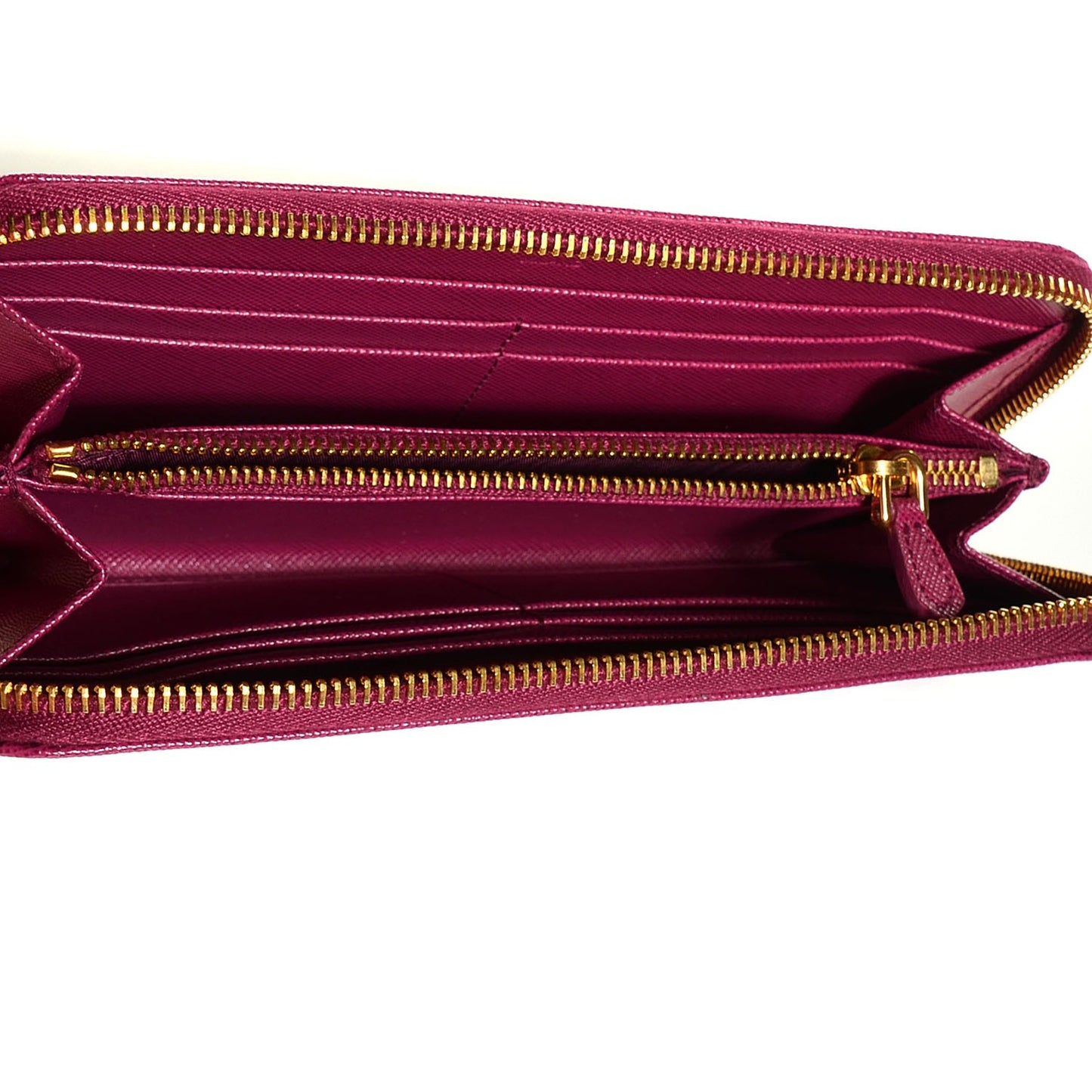 Saffiano Metal Zip Around Wallet Ametista