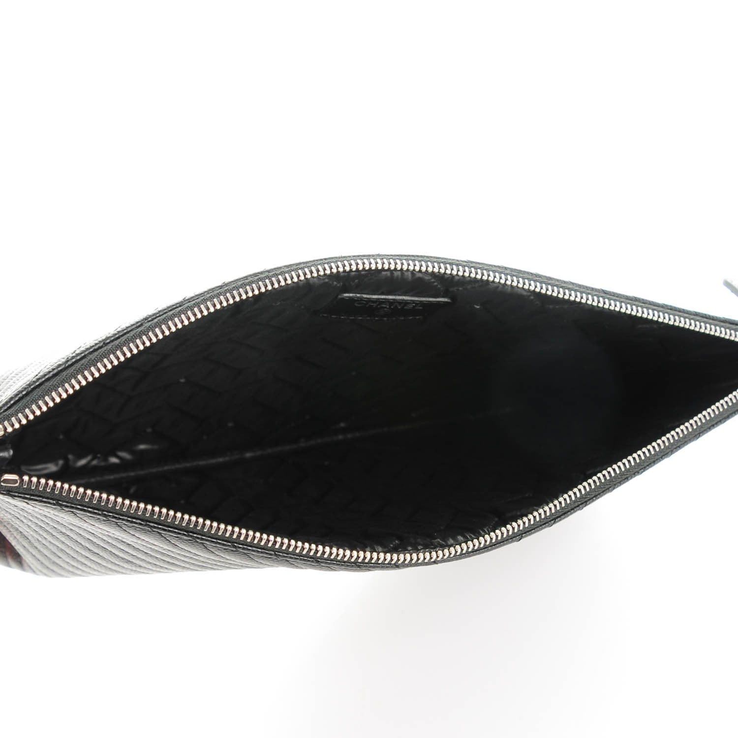 Chanel Caviar Chevron Medium Cosmetic Case Black 5 of 7