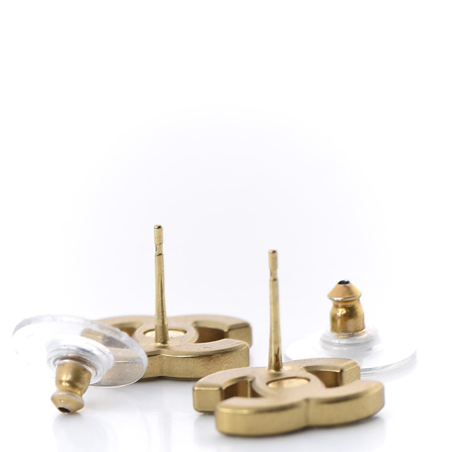 Chanel Crystal CC Earrings Gold 3 of 5