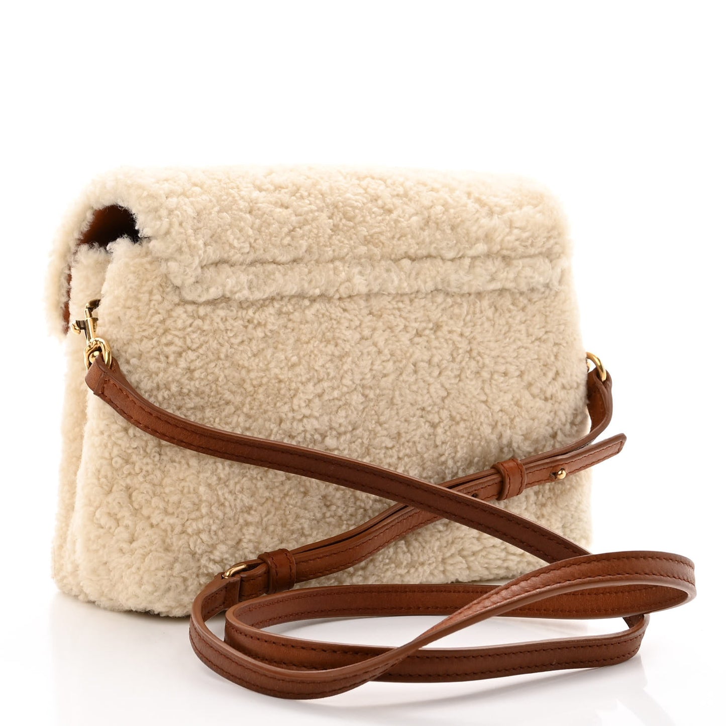 Shearling Toy Loulou Shoulder Bag Natural
