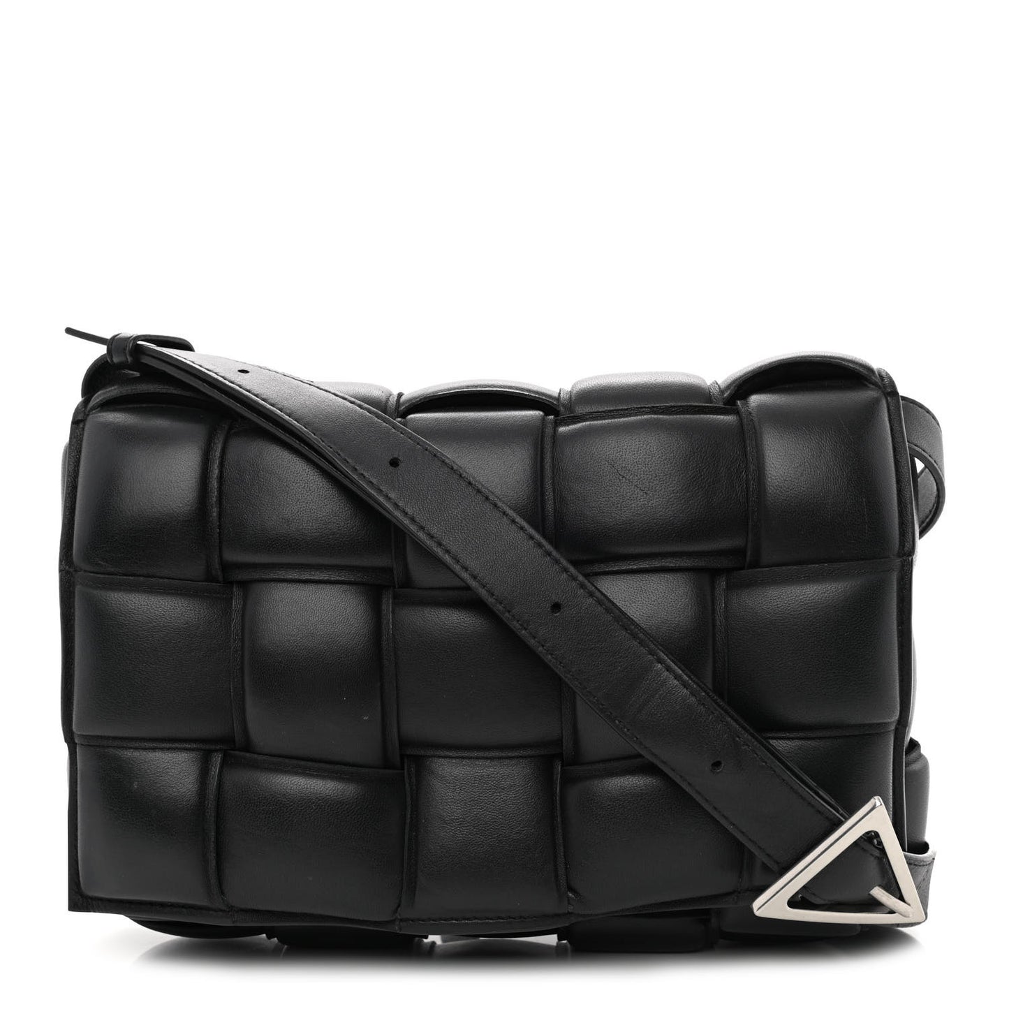 Nappa Maxi Intreccio Padded Cassette Crossbody Bag Black