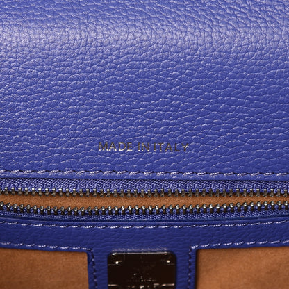 MCM Calfskin Studded Patricia Crossbody Bag Blue 7 of 10