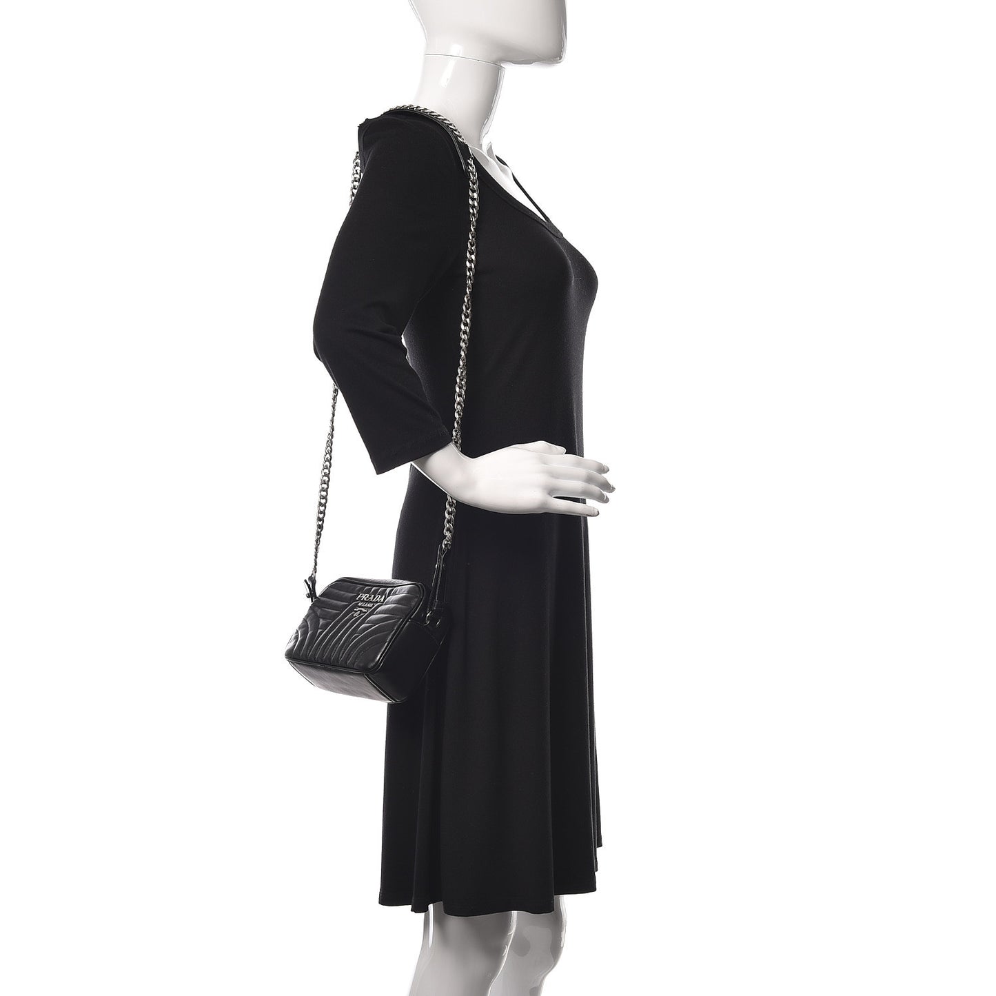 Soft Calfskin Diagramme Crossbody Bag Black