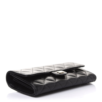 Chanel Caviar Quilted Large Gusset Flap Wallet Black 4 of 9