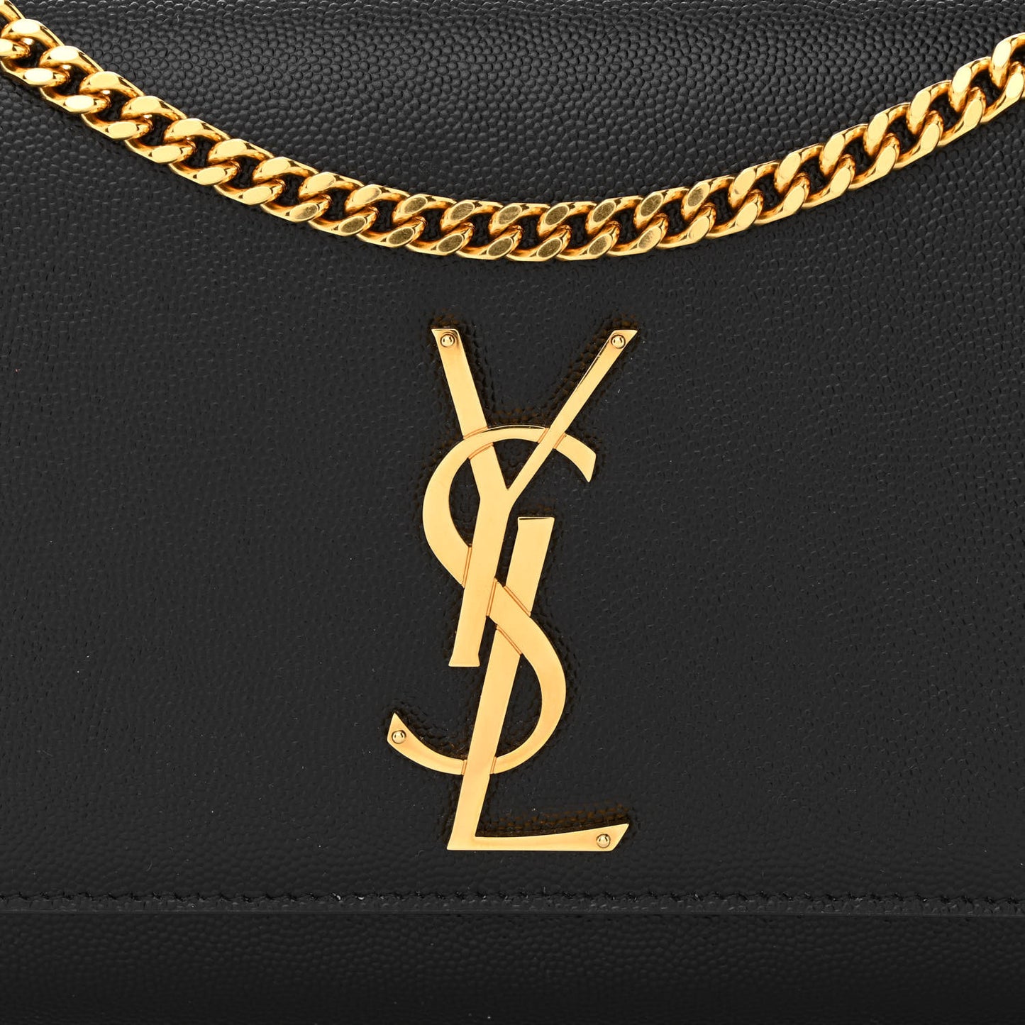 Grain De Poudre Medium Classic Monogram Kate Satchel Black