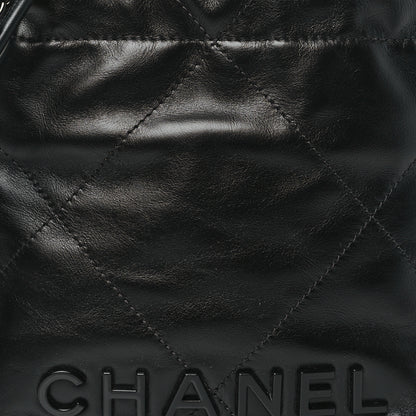Chanel Shiny Calfskin Quilted Mini Chanel 22 So Black 8 of 11