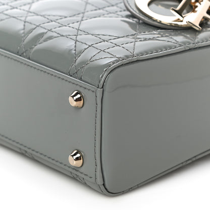 Christian Dior Patent Cannage Mini Lady Dior Grey Stone 10 of 11