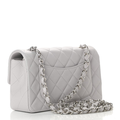 Chanel Lambskin Quilted Mini Rectangular Flap Grey 3 of 11