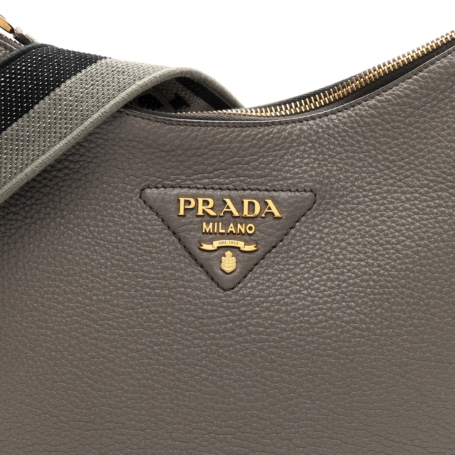 Prada Vitello Daino Soft Large Zippered Messenger Hobo Argilla 7 of 9