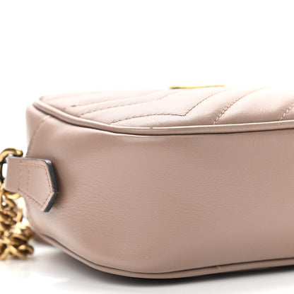 Gucci Calfskin Matelasse Mini GG Marmont Chain Shoulder Bag Porcelain Rose 13 of 15