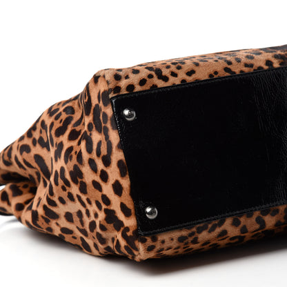 Fendi Calf Hair Leopard Print Zucca Large Peekaboo Iconic Satchel Tobacco 7 of 11
